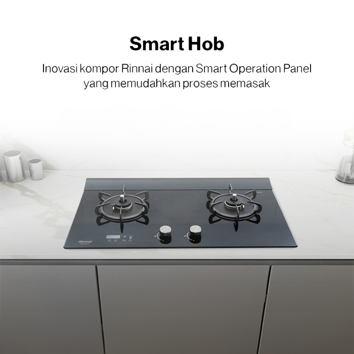 Rinnai Kompor Tanam 2 Tungku Smart Hob - RB-A2660G(B) | RBA2660G(B)